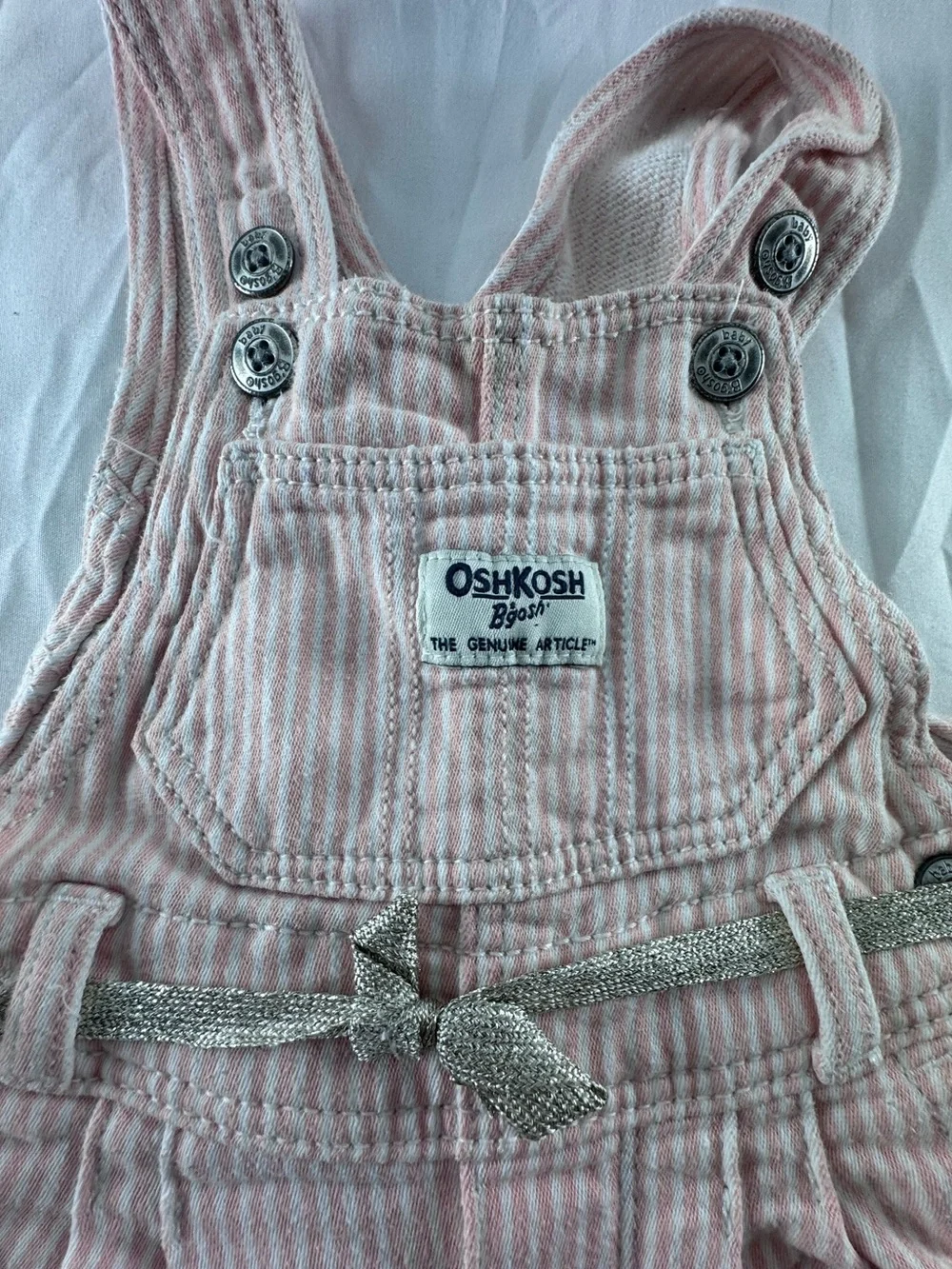 OshKosh B'gosh Pale Pink Corduroy Overalls with Belt